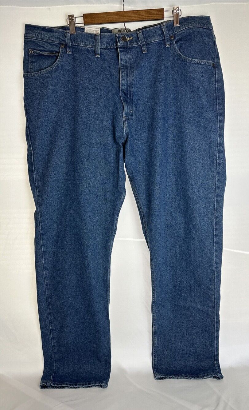 NWT Wrangler Authentic Men's Sz 44x34 Dark Blue Denim Jeans